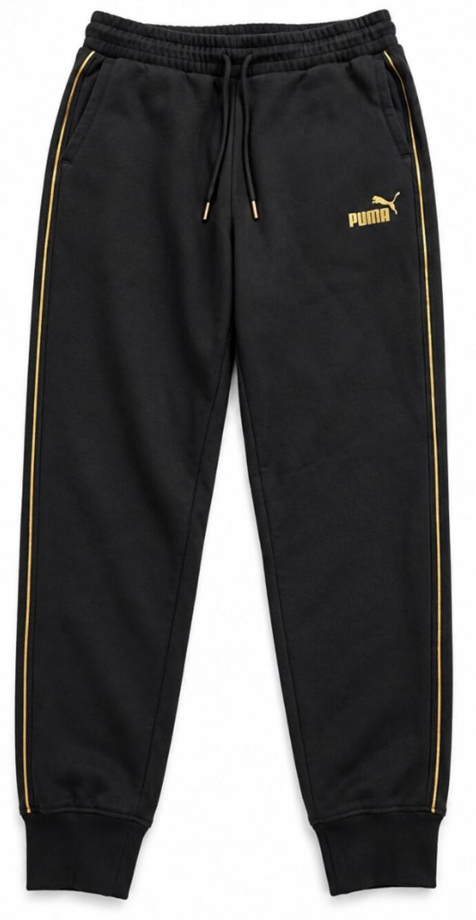 PUMA ESS Tape Minimal Gold Sweatpants Black Gold Size L 6852960